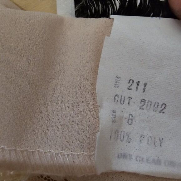 Vintage 80s Miss Ashlee Dress Womens Size Small Peach Chiffon Victorian Romantic - Picture 11 of 11